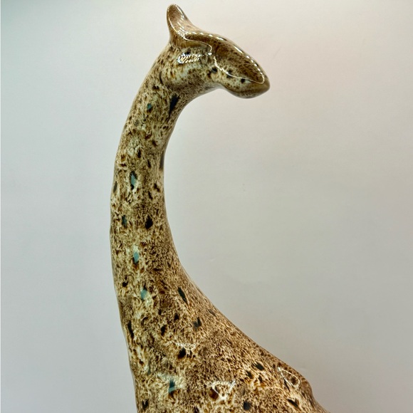 Pier One Vintage Ceramic Porcelain 13" Brown Speckled Modern Giraffe Figurine - Picture 3 of 6